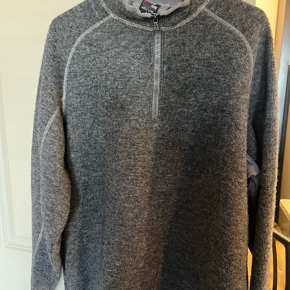 Men's Gray Half-Zip Sweater